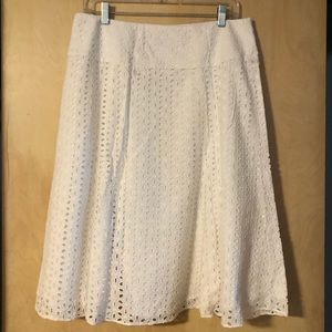White Eyelet Skirt by Jones Wear Studio - Womens Size 12 - Side zip